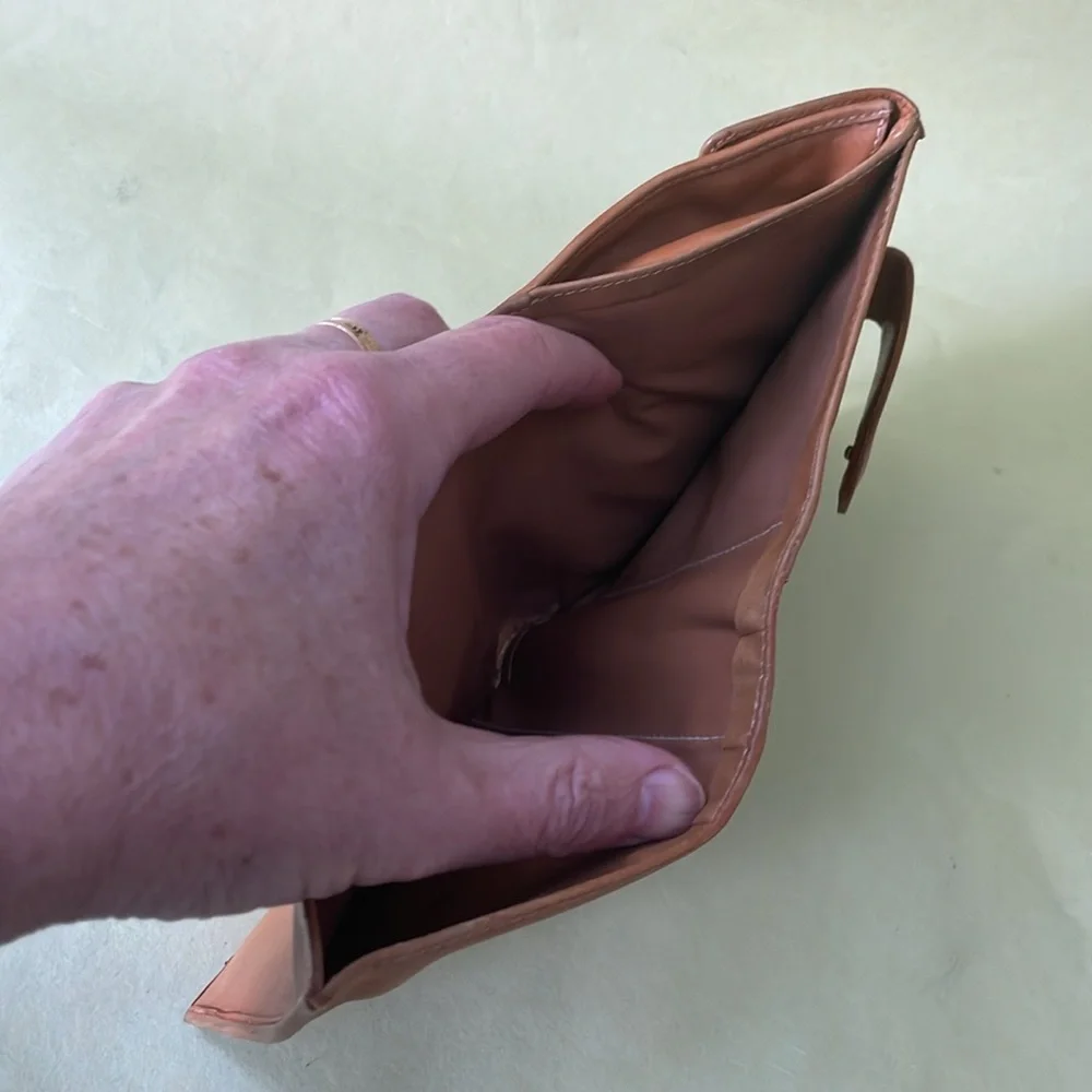 Vintage Fendi orange ten leather bifold wallet